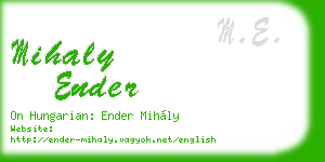 mihaly ender business card